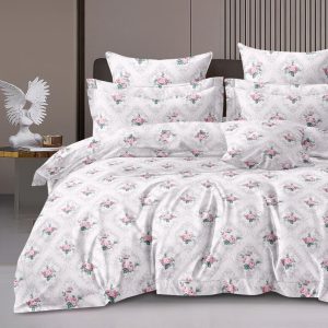 AVINYA Cotton Super King Flat 244 TC Floral Bedsheet  (Pack of 1, Pink)